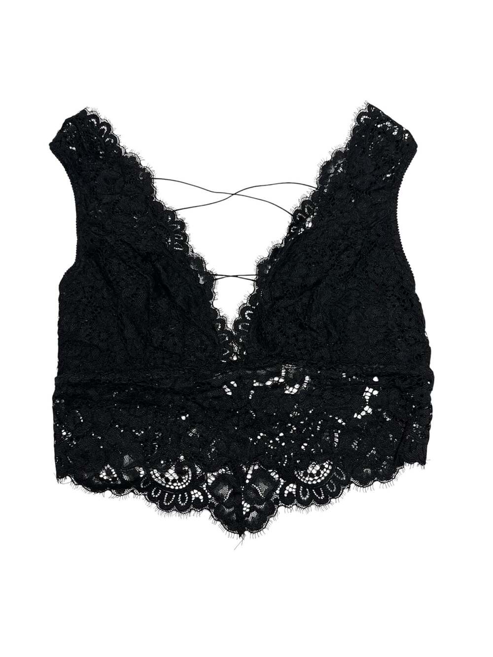 Intimately Free People Better Luck Brami Black Lace Longline Bralette